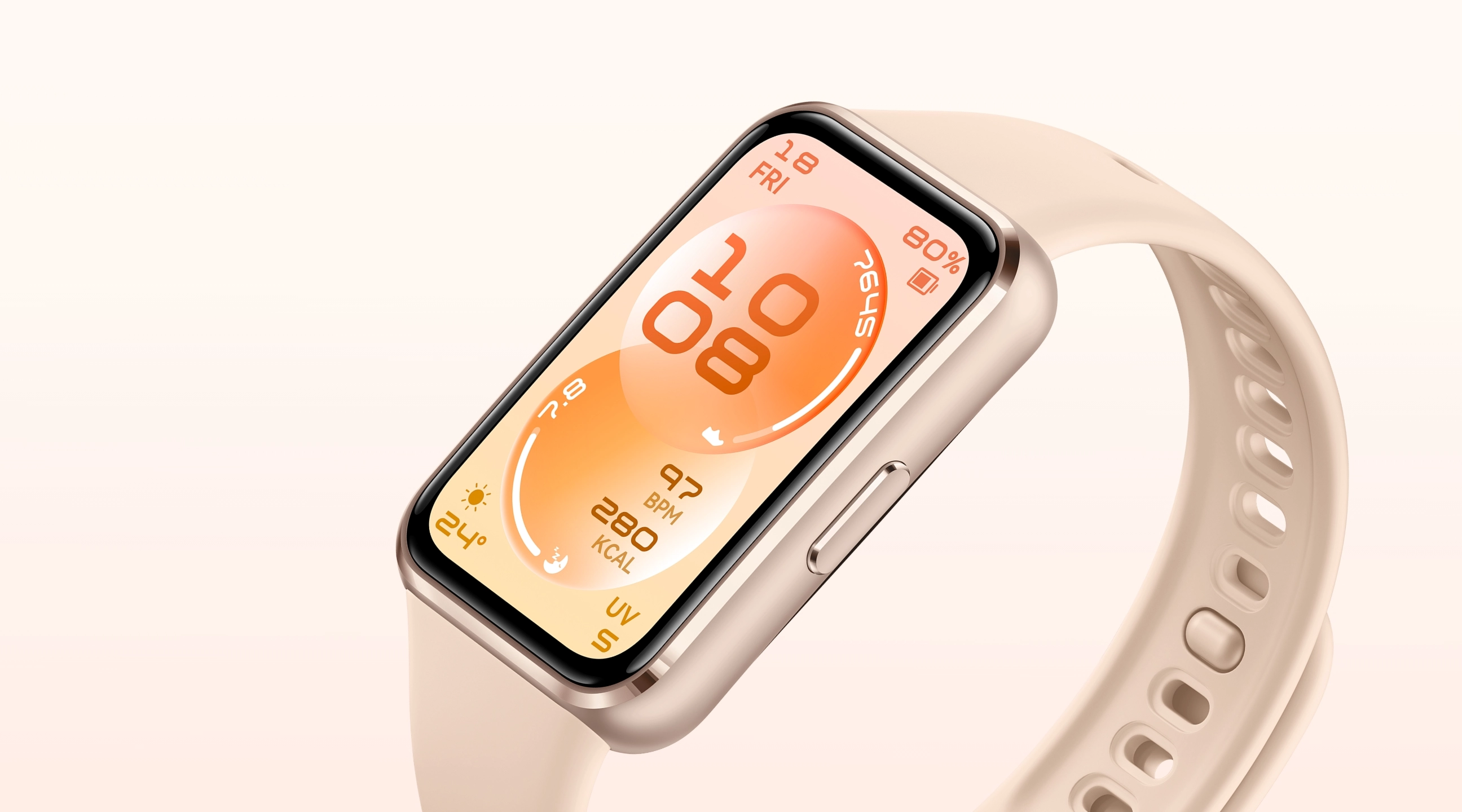 Бежевый HUAWEI Band 11 крупным планом