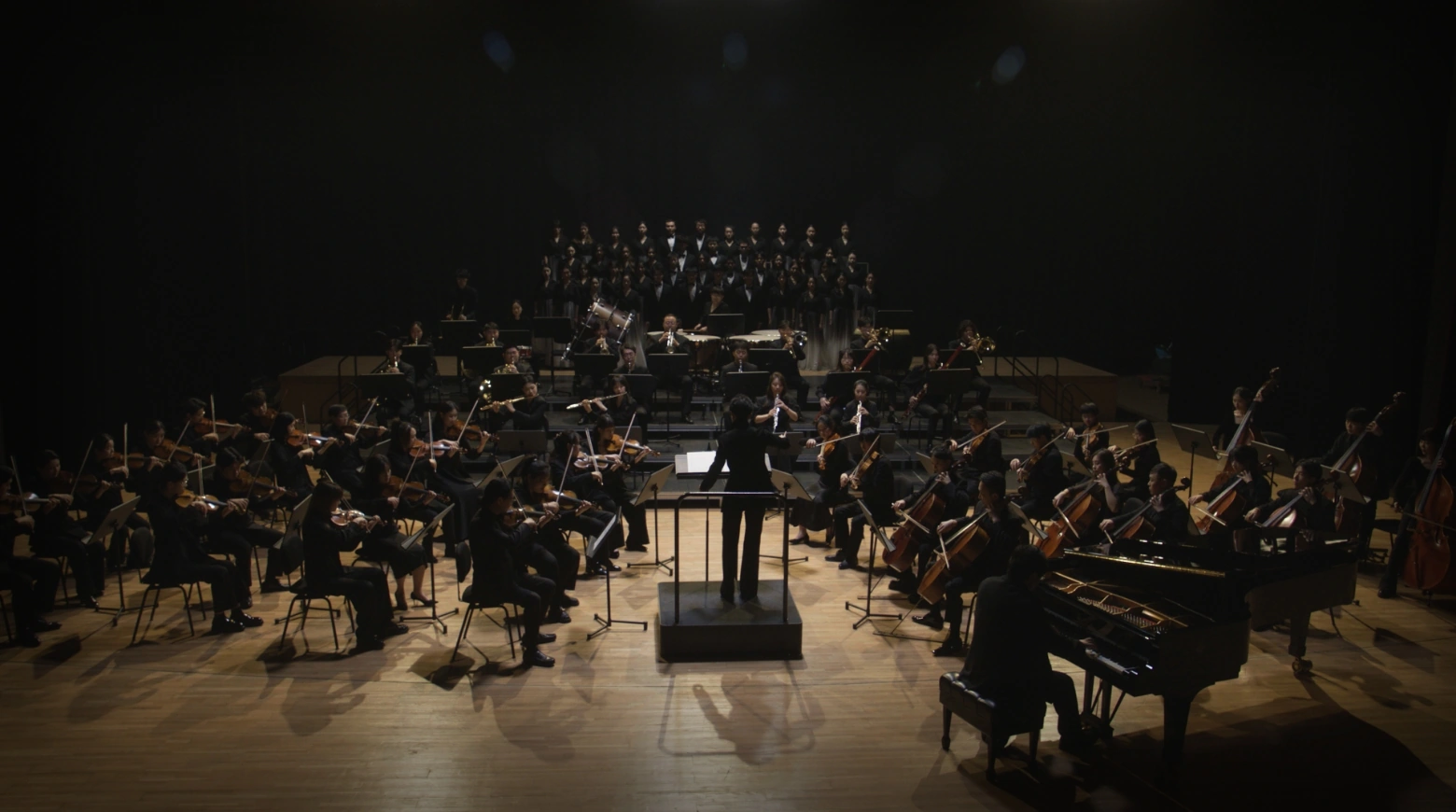 A symphony orchestra on stage