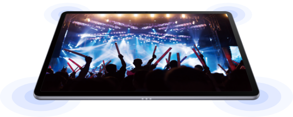A concert video on the tablet