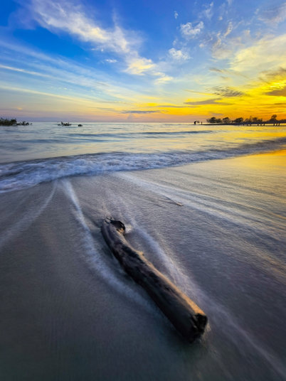 Shore at sunset