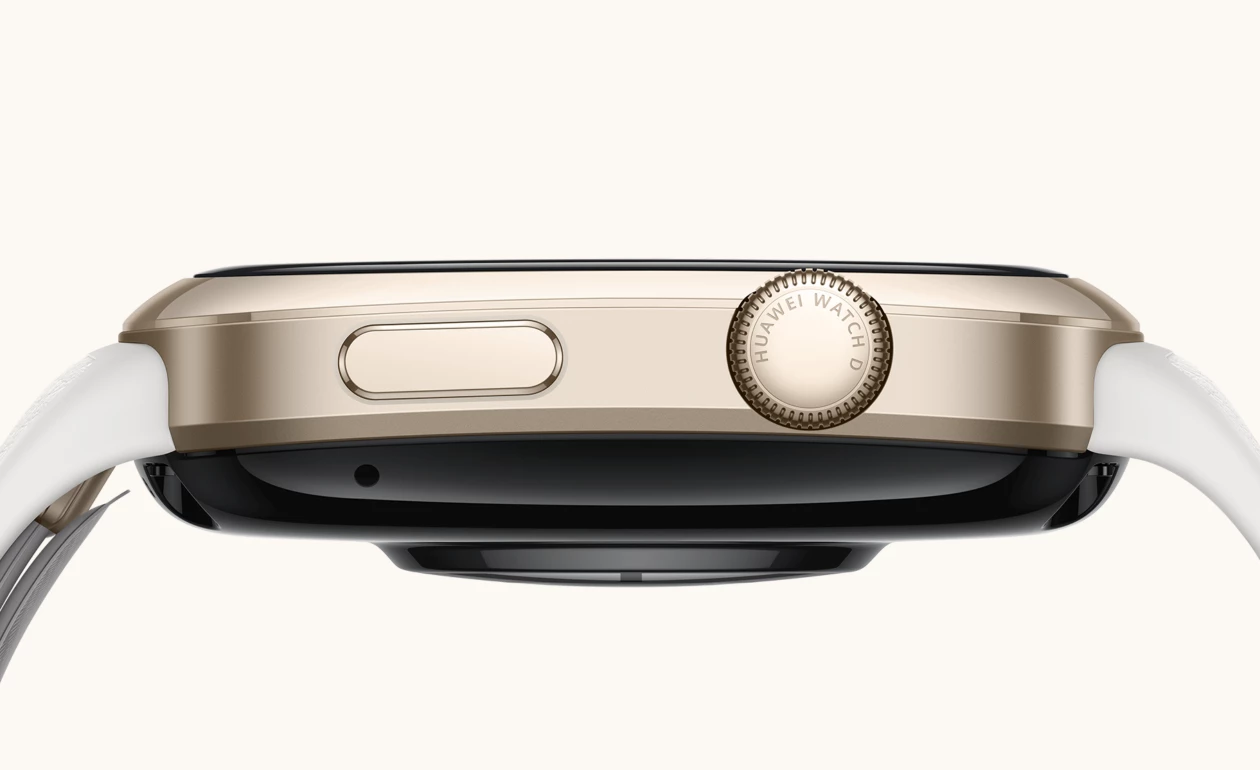 Gold HUAWEI WATCH D2 from the side