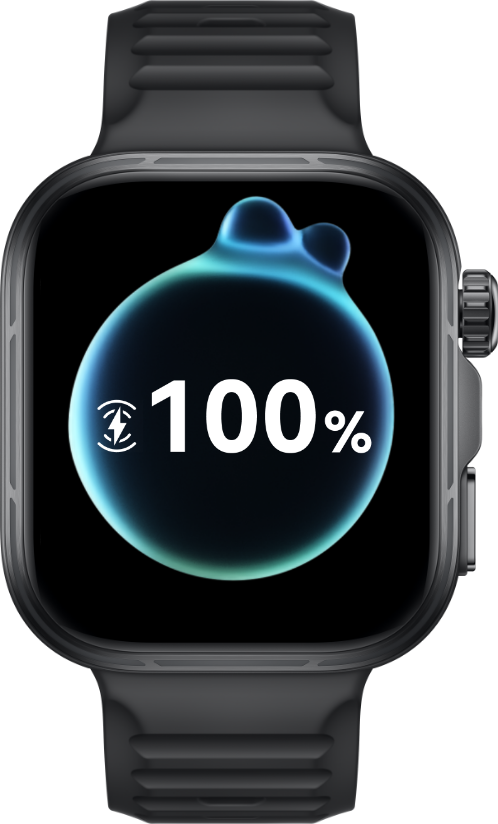 Black watch showing 100% charge